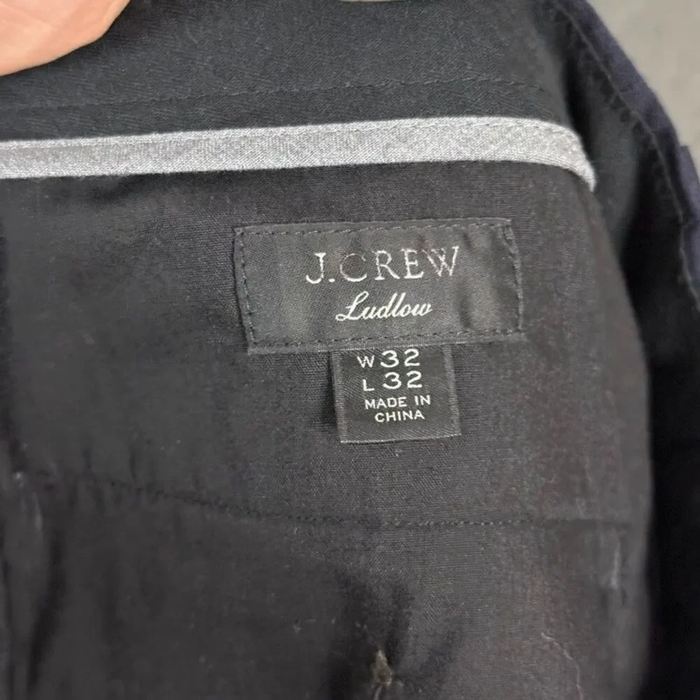 J Crew Dress Pants Mens 32x32 Blue Classic Fit Ludlow Four Season Wool Stretch